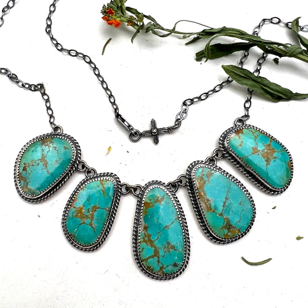 Linked Kingman Turquoise Necklace