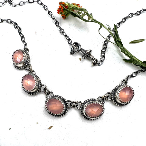 Rose Quartz Petite Linked Necklace
