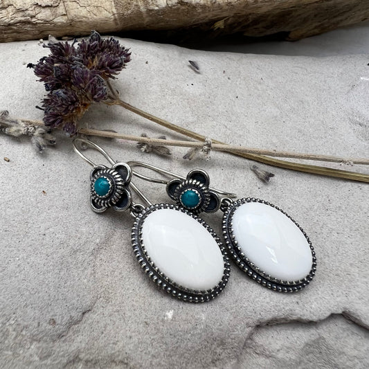 White Jasper Drop Earrings