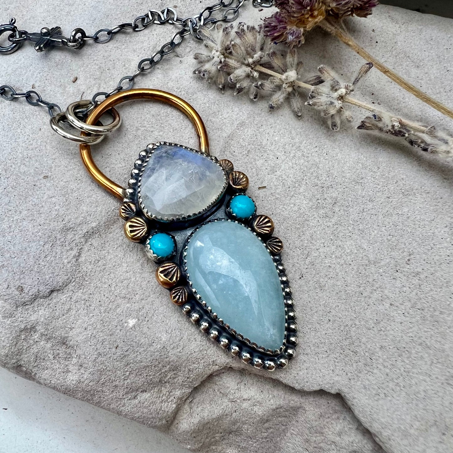 Moonstone Aquamarine Necklace