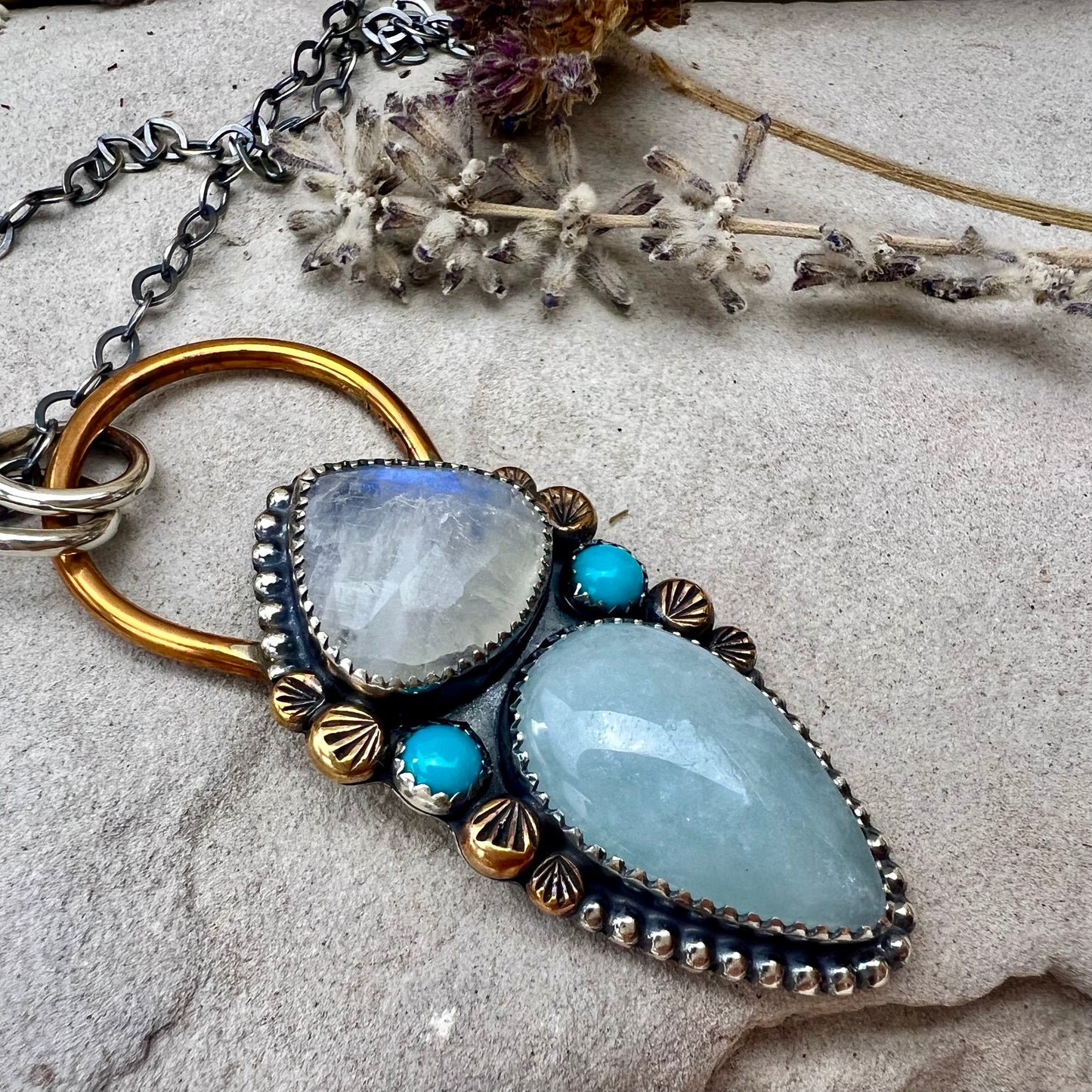 Moonstone Aquamarine Necklace