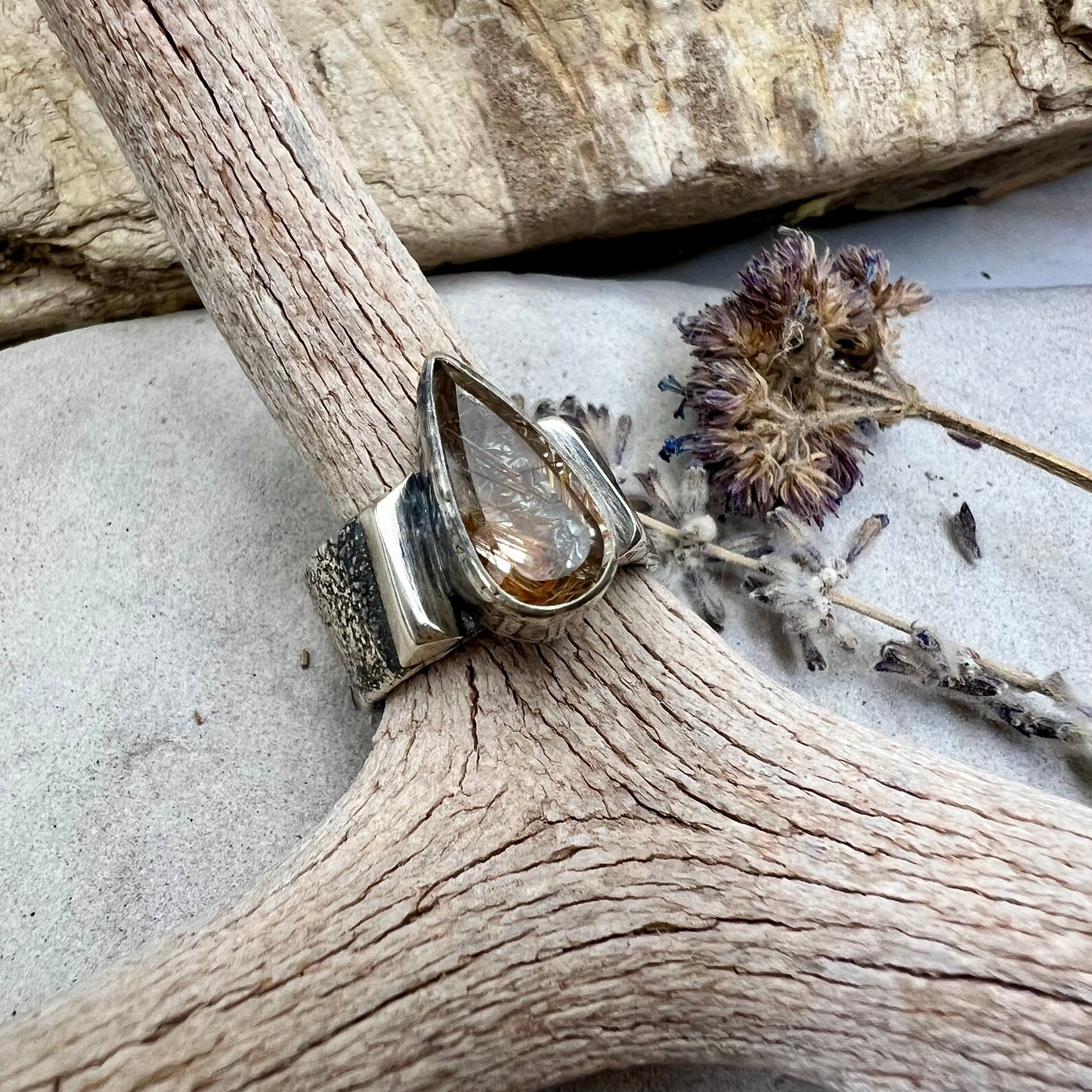 Rutilated Quartz Ring