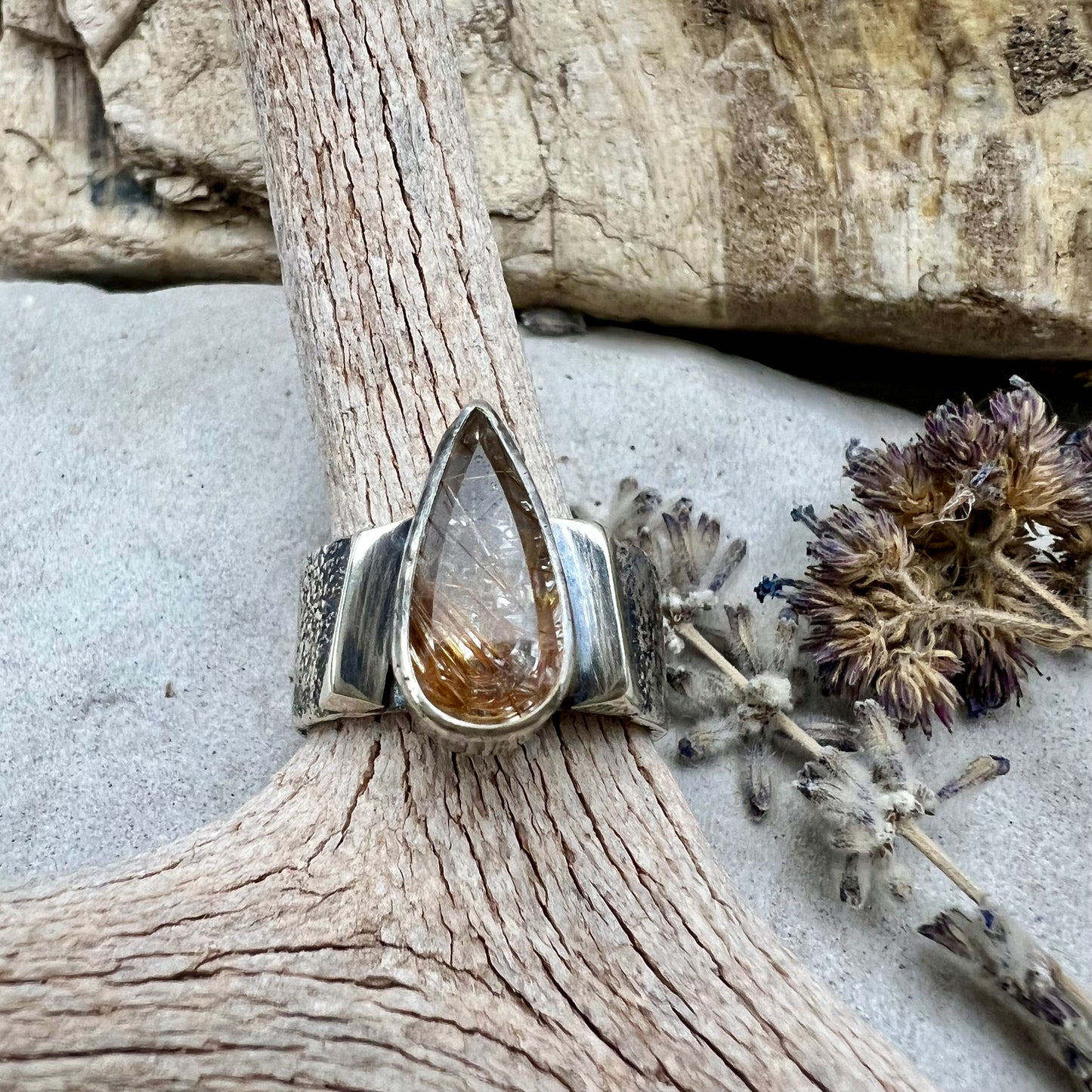Rutilated Quartz Ring