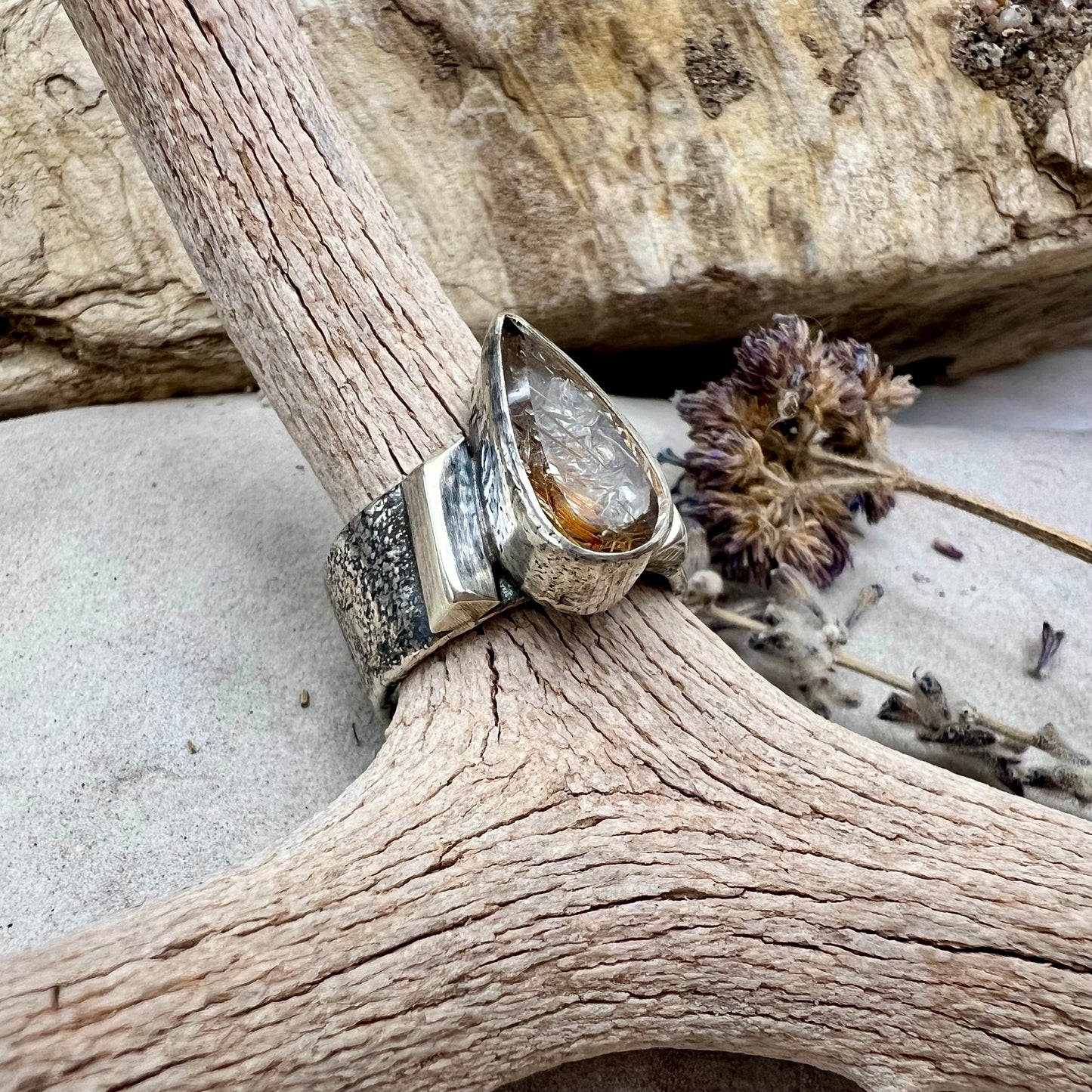 Rutilated Quartz Ring