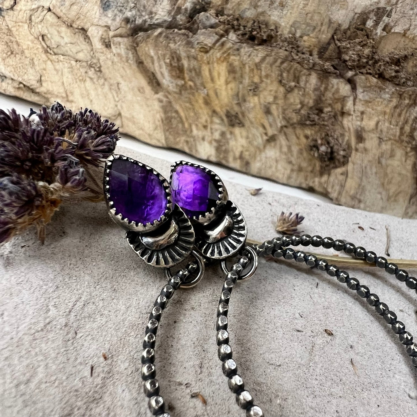 Amethyst Hoop Earrings