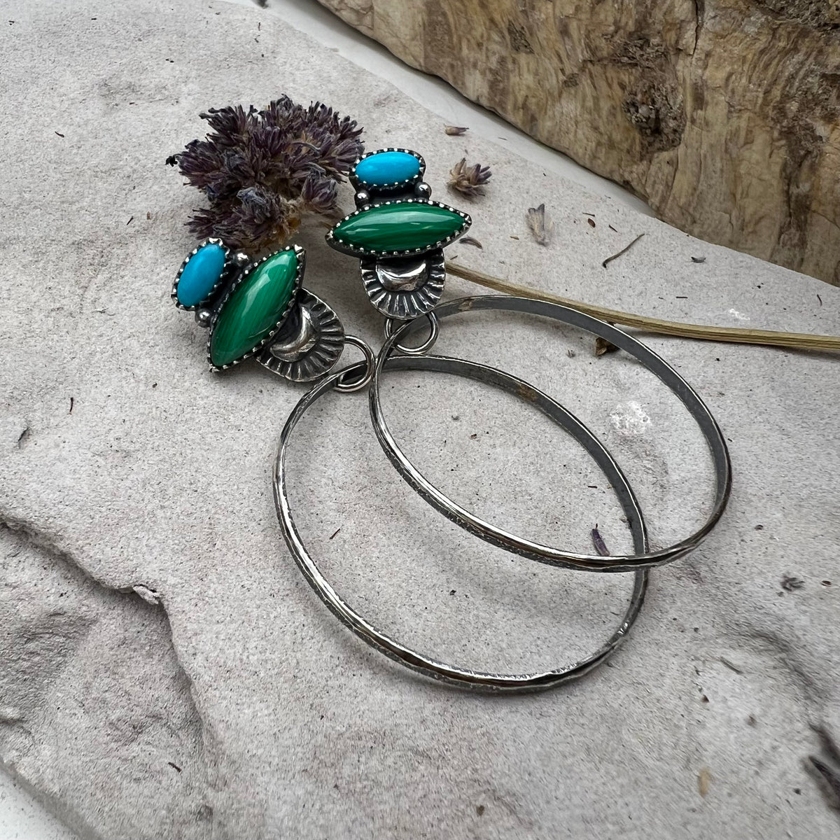 Turquoise Statement Hoops