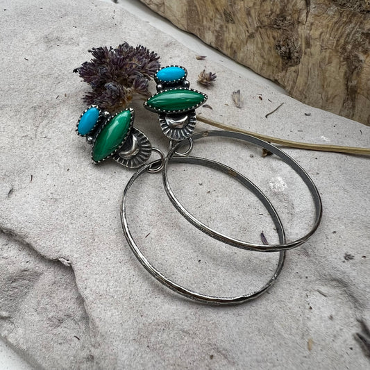 Turquoise Statement Hoops