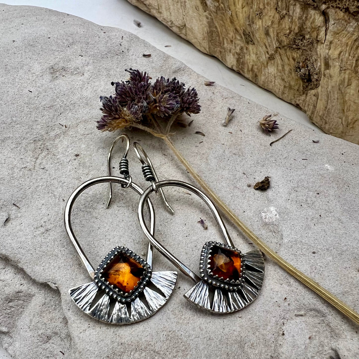 Amber Juniper Hoops