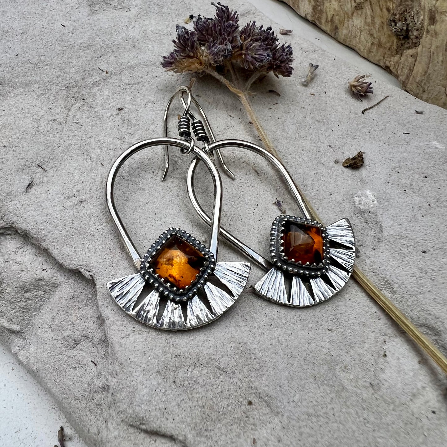 Amber Juniper Hoops
