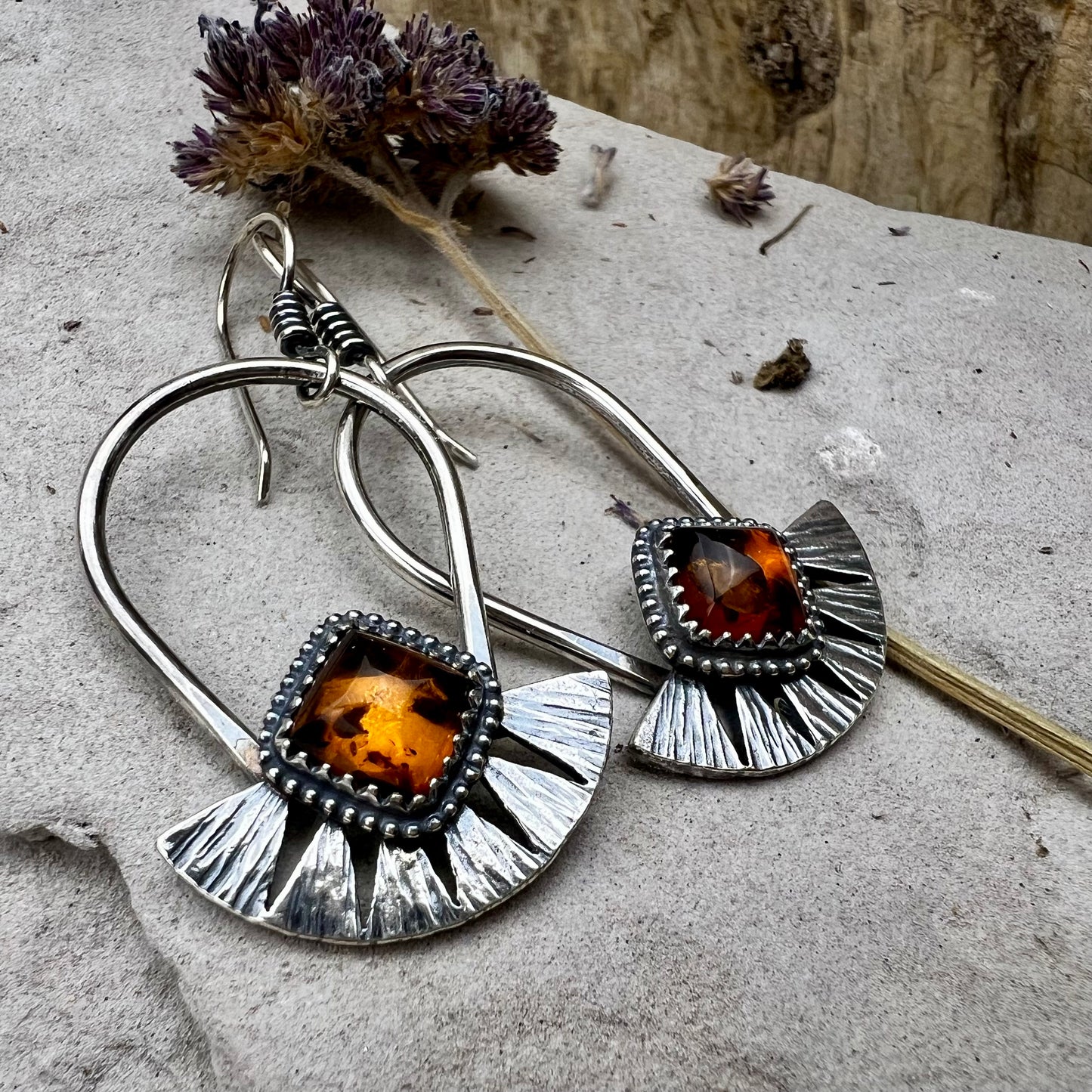 Amber Juniper Hoops