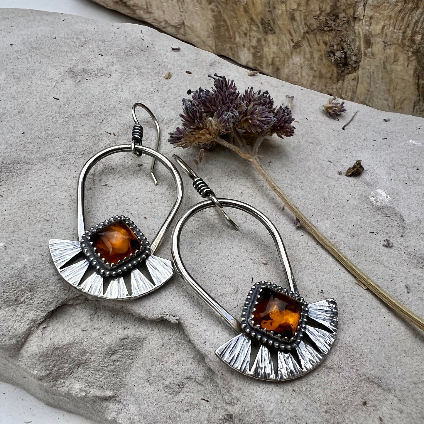 Amber Juniper Hoops