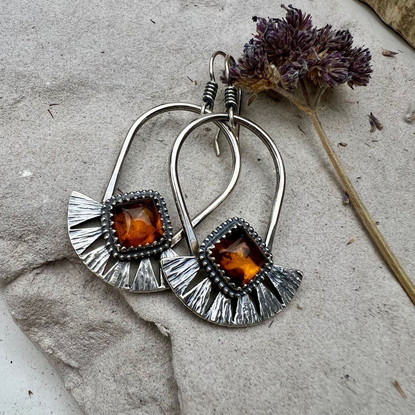 Amber Juniper Hoops