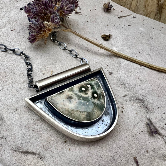 Ocean Jasper Shadowbox Necklace
