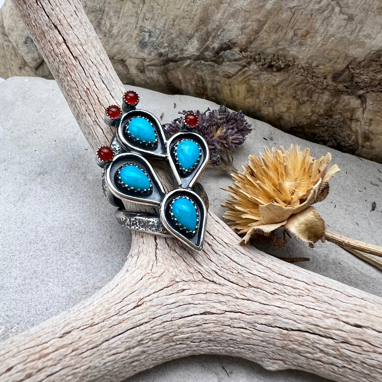 Reserved for Connor - Turquoise Cactus Ring
