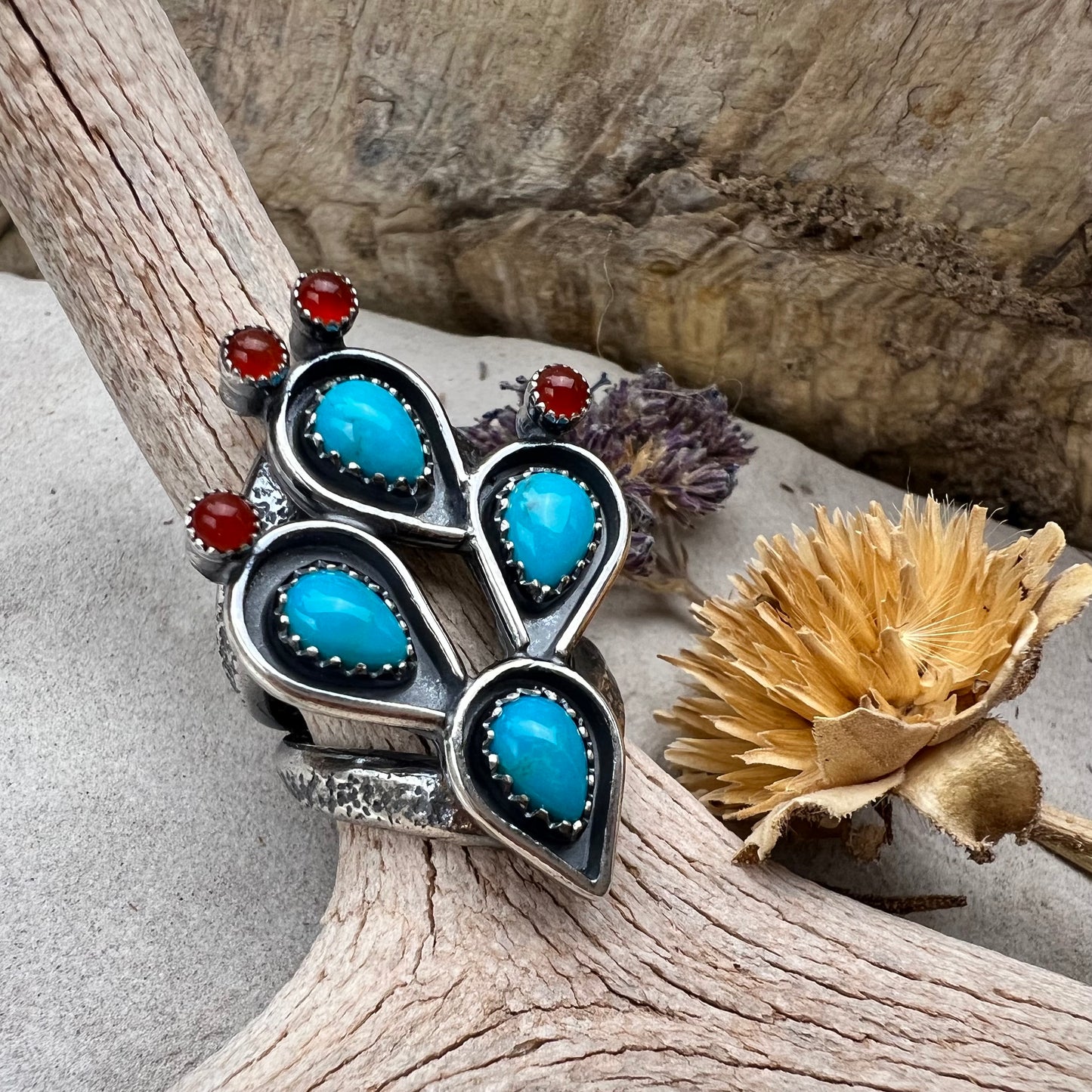 Reserved for Connor - Turquoise Cactus Ring