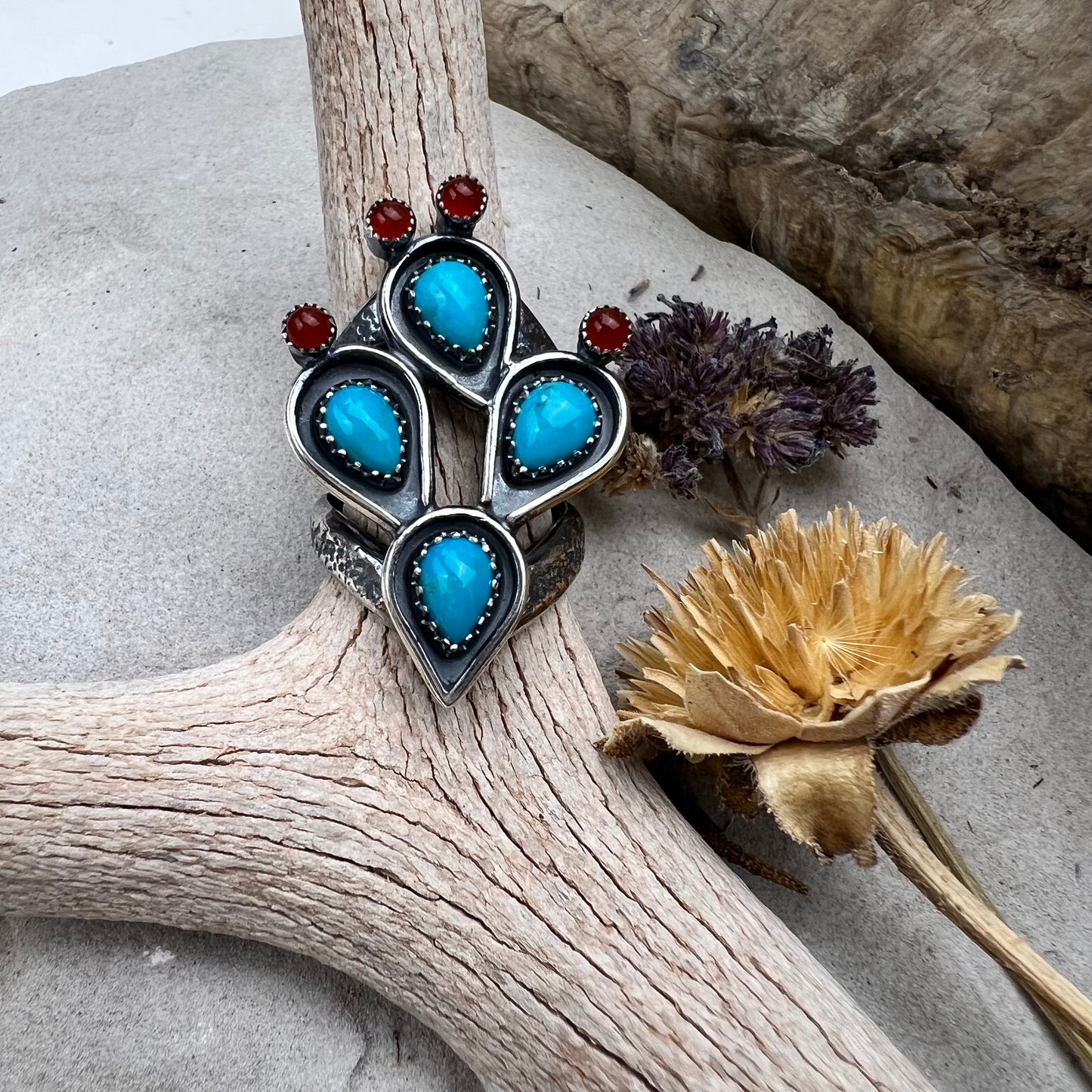 Reserved for Connor - Turquoise Cactus Ring