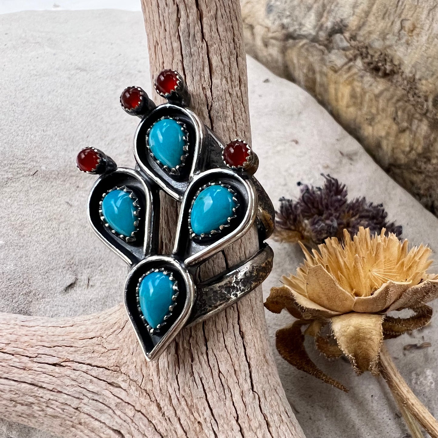 Reserved for Connor - Turquoise Cactus Ring
