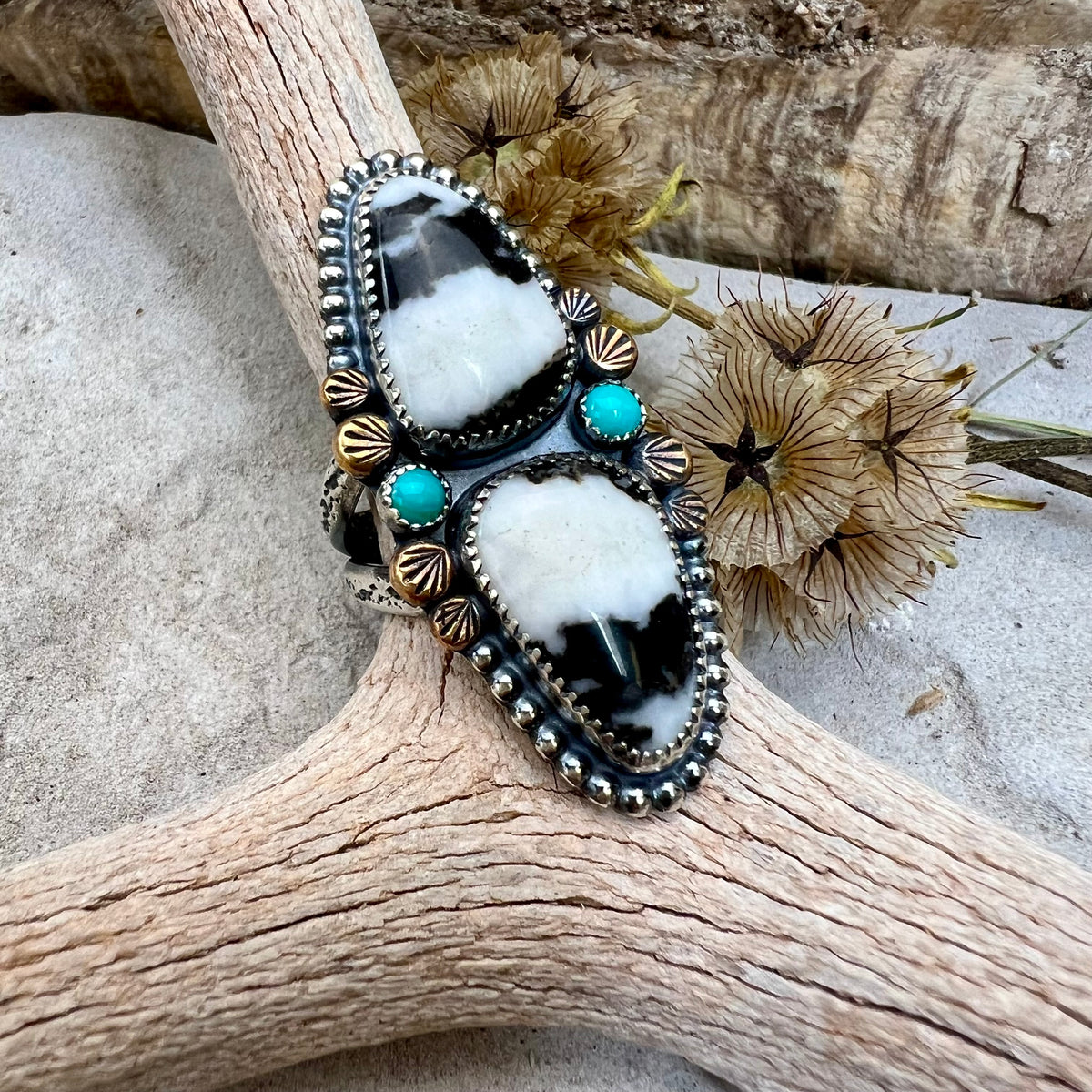 Zebra Jasper Statement Ring