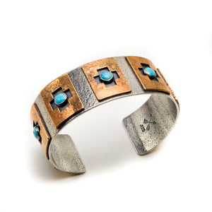 Four Corners Turquoise Sterling Silver Bracelet