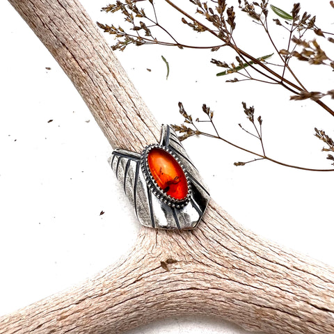 Amber Winged Warrior Ring