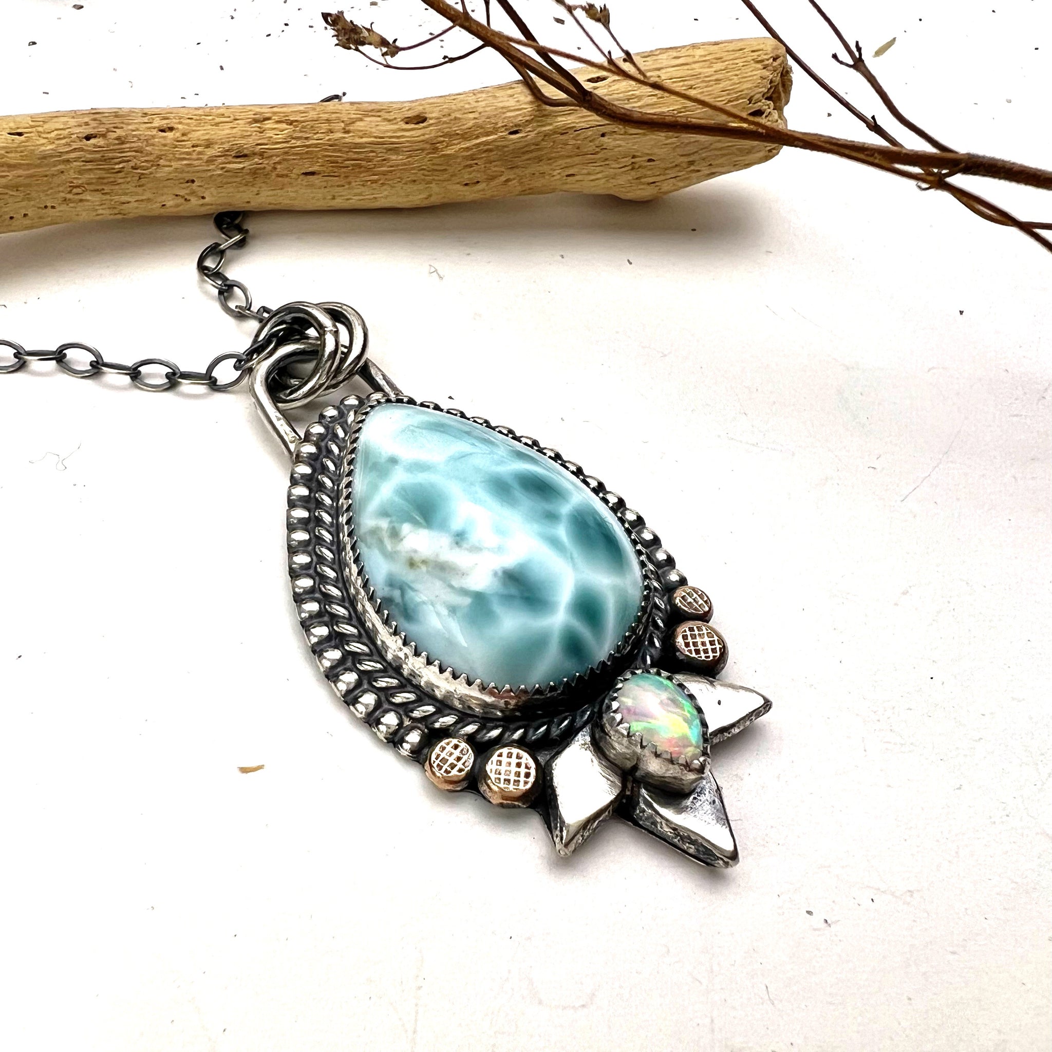 Larimar Bloom Necklace