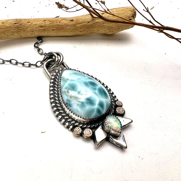 Larimar Bloom Necklace