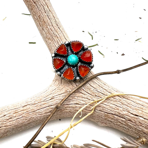 Carnelian Cluster Ring